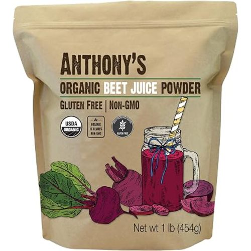 Anthony's Organic Beet Root Juice Powder, 1 lb, Gluten Free, Non GMO, Vegan Friendly