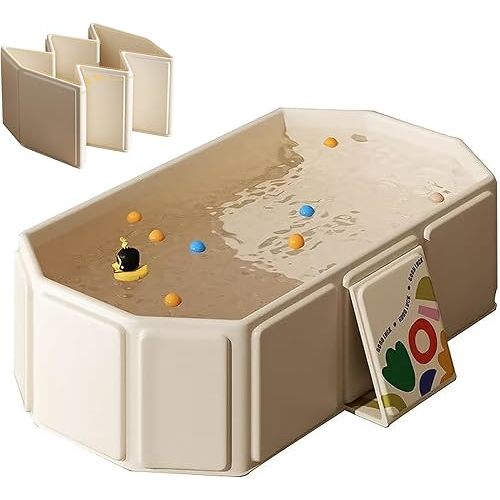 DUSHARKFUN Collapsible Baby Bathtub, Portable & Foldable Bathtub for Newborns to Toddlers, Easy to Store, Lightweight for Home & Travel, SpaceSaver Baby Tubs for Kids