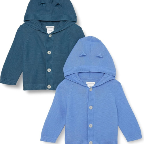 Amazon Essentials Unisex Babies' Hooded Sweater, Pack of 2