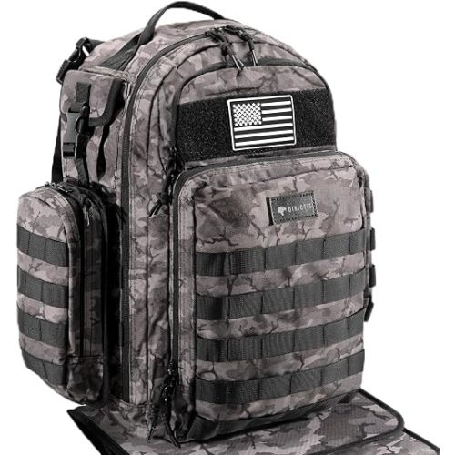 Dinictis Dad Diaper Bag Backpack with Diaper Changing Mat - Black Camo