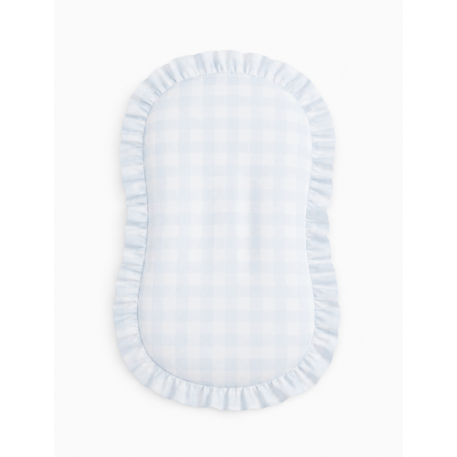 Blue Checkered Ruffle Baby Lounger Cover | Little Mae & Co – EasyTot