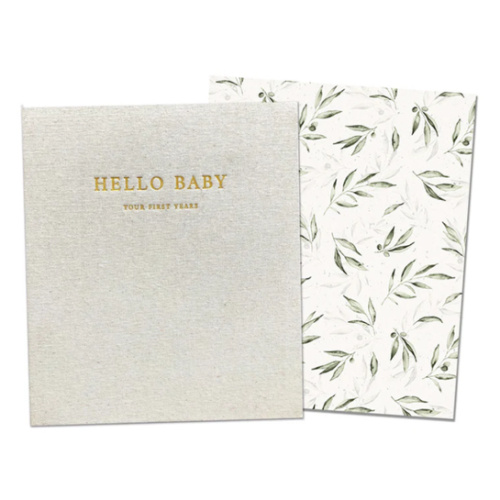 Baby Memory Book - First Year Keepsake - Milestone Book - Olive