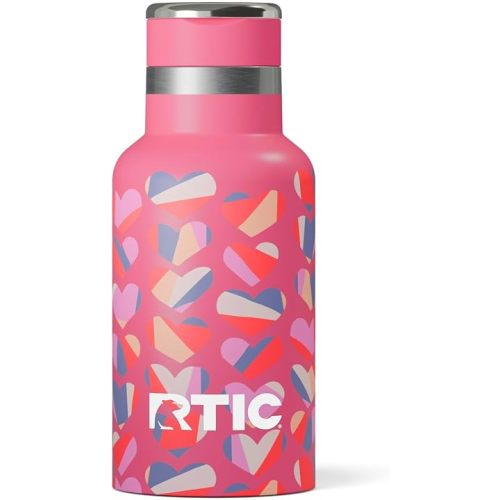 RTIC Little Journey Water Bottle with Straw, Ceramic-Lined, Insulated, Stainless Steel, Metal, Double Wall Vacuum-Insulation, Leak-Proof Lid, BPA-Free Water Flask for Sports, Travel, Sweet Hearts