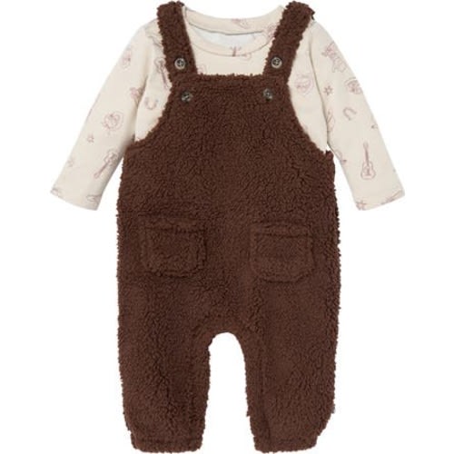 Plush Overall and Long Sleeve Top Set, 6-9M