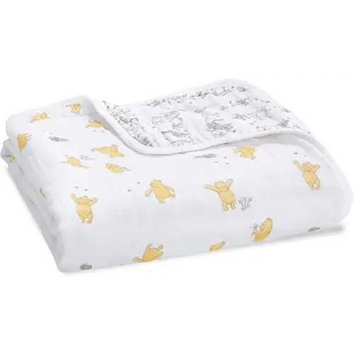aden + anais Dream Blanket, Boutique Muslin Baby Blankets for Girls & Boys, Ideal Lightweight Newborn Nursery & Crib Blanket, Unisex Toddler & Infant Bedding, Shower & Registry Gift, Winnie The Pooh