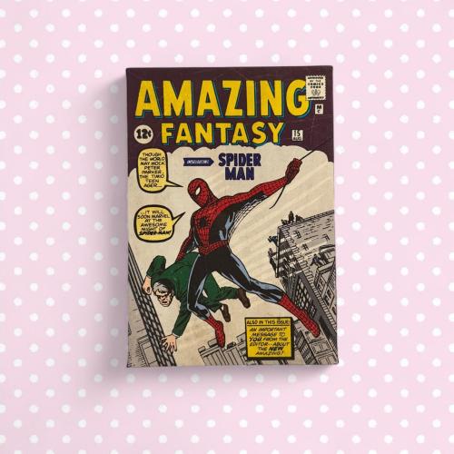 Amazing Fantasy #15 Spider-Man comic book cover art...