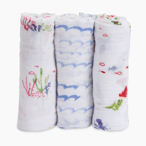 Little Unicorn Cotton Muslin Swaddle (3 Pack) - Mermaid