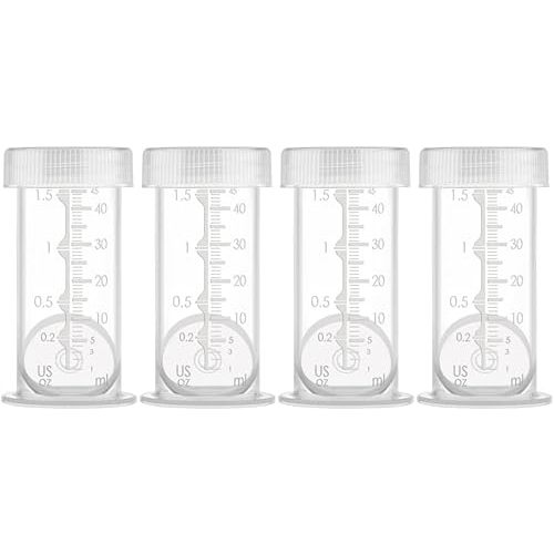 Maymom 1.5 Oz Container Designed for Colostrum & Milk Storage; Leak Proof Lids, Breastmilk Freezer or Refrigerator Storage, Made Without BPA; 4pc/pk