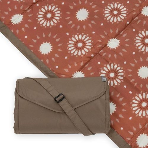 Little Unicorn 5'x5' Outdoor Family Picnic & Beach Blanket | Durable & Water-Resistant Fabric | Compact Fold & Easily Wipes Clean | Zipper Pocket (Sun Baked)