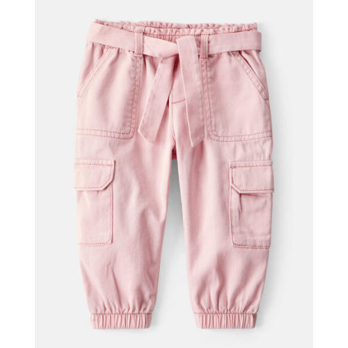 Baby Girl Cotton Cargo Joggers - Pink - Carter's | Carter's