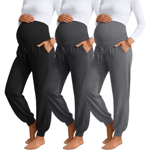 3 Pack Womens Maternity Pants Loose Pregnancy Joggers