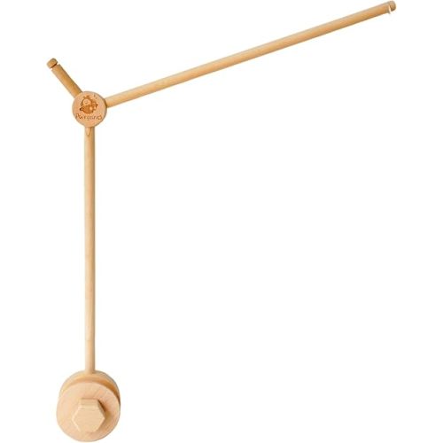 Wooden Baby Crib Mobile Arm, Beech Wood, Adjustable Mounting Bracket, Rotatable