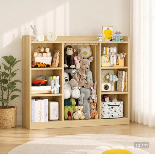 【SohoChic】ONBRILL Toddler Stuffed Animal Zoo, Toy Storage Organizer for Playroom, Plush Toy Organizers and Storage, Book Shelf for Kids Rooms, Elastic Band Child Bookcase, Toy Shelf with 8 Storage Cubbies - TikTok Shop