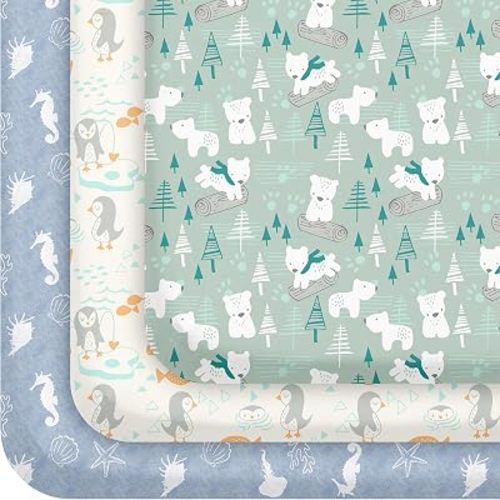 3 Pack Baby Crib Sheets for Boys Girls 52x28 Fitted Crib Sheet