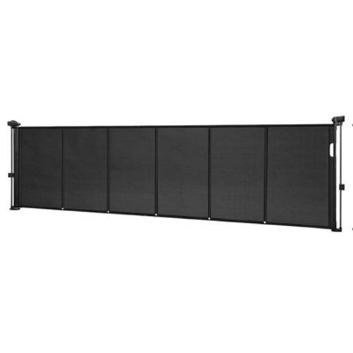 VEVOR Retractable Baby Gate, 34 inch Tall, Extends up to 110 inch Wide, Retractable Gate for Kids or Pets, Mesh Material, Easy to Install, Black