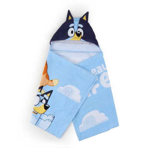 Bluey Kids Cotton Hooded Towel, 51 x 22, Pink, for Bath and Beach