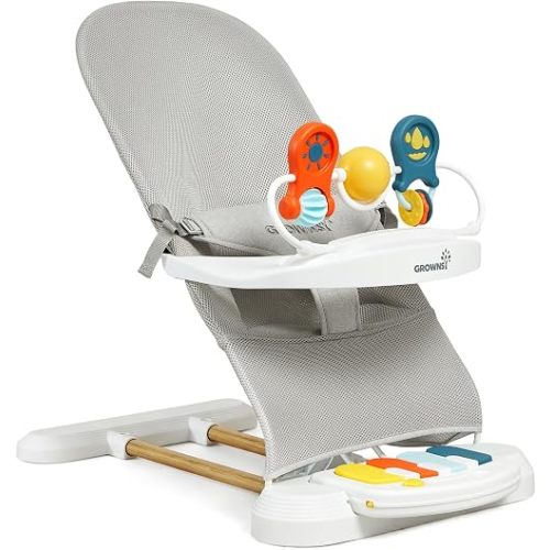 GROWNSY Baby Bouncer with 3 Recline Positions, Bouncer Seat for 0-12 Months