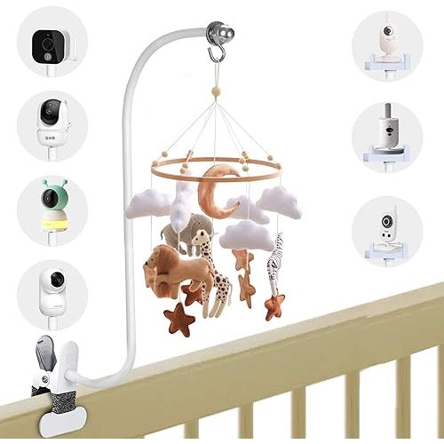 Baby Crib Mobile Arm, Flexible Changing Table Clamp, 68cm Gooseneck Mobile Crib Holder Hanging Crib Attachment, Multifunctional Monitor Mount, Universal Cam Mounting Bracket, Mobile Phone Holder