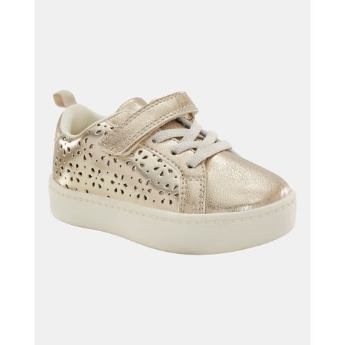 Toddler Girl Eyelet Glitter Sneakers - Gold | Carter's