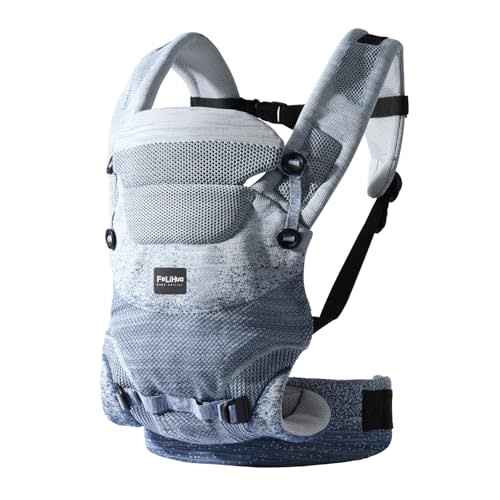 Ergonomic 4-in-1 Baby Carrier Newborn to Toddler - with Lumbar Support - for Children 8-33 Pounds - 360 Degree Baby Wearing - Inward & Outward Facing - Blue