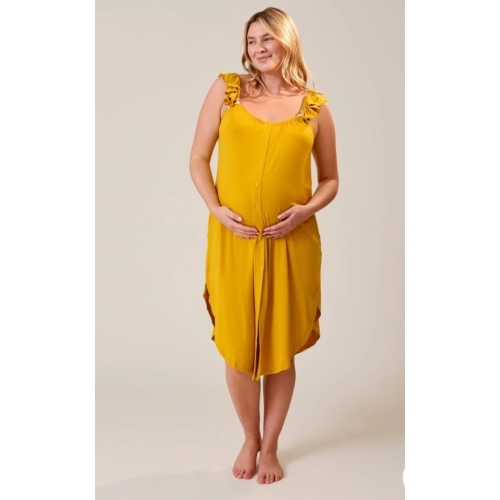Ruffle Strap Labor & Delivery Gown | Honey