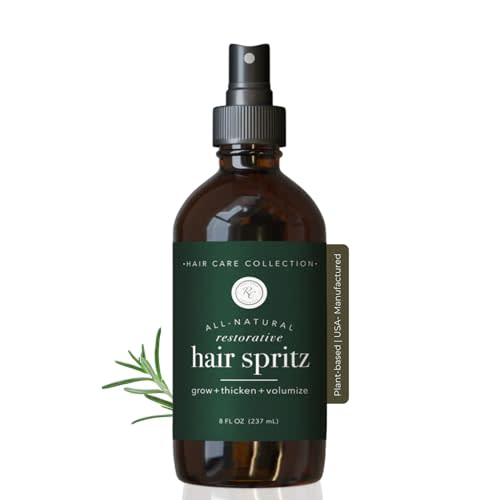 Rowe Casa Organics Natural Restorative Hair Spritz, Rosemary, 8 Fl. Oz. | With witch hazel, therapeutic essential oils, hand-crafted hair volumizer, thickener & growth booster