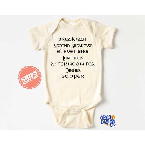 Second Breakfast Baby Onesie®, Funny Baby Bodysuit, Cute Natural Baby Onesie, Baby Shower Gifts