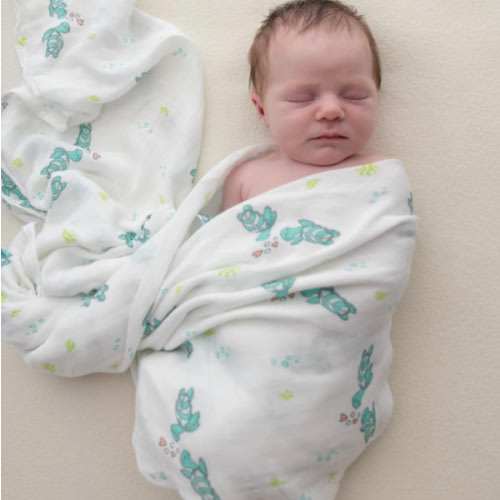 Honu Honi Muslin Swaddle Blanket - Coco Moon