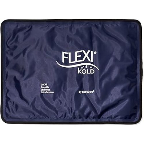 FlexiKold Gel Ice Packs (Standard Large: 10.5" x 14.5") for Injuries Reusable, Back Pain Relief, Knee Wrap, After Surgery, Ice Pack for Knee, Shoulder - 6300-COLD by NatraCure