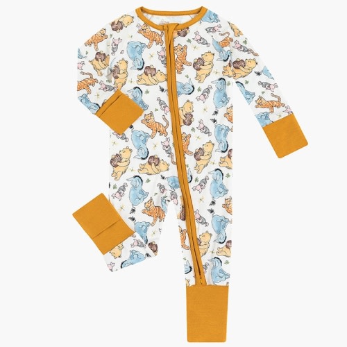 Cartoon Bear Piglet Pattern Bamboo Long Sleeve Onesie – FancyPrince