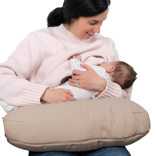 Boppy Nursing Pillow, Cotton Muslin Ergonomic Breastfeeding Support Pillow