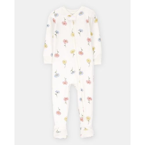 Baby Girl Floral Print PurelySoft Footie 1-Piece Pajamas - Ivory - Carter's | Carter's