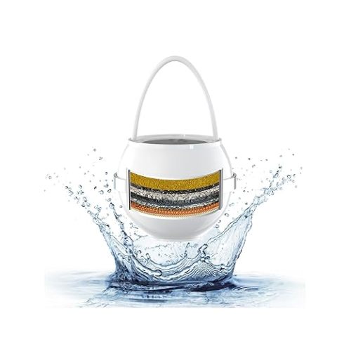 Luxury Version Bath Water Filter for Tub Faucet with Overflow,3,000 Gallons Filtration,Remove Contaminants,Chlorine,Fluoride,Hard Water Softener,Enhances Health of Skin,Hair,Nails,Relieve Eczema,White