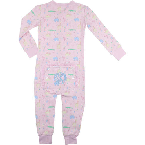 Birthday Party Animals Knit Zipper Pajamas