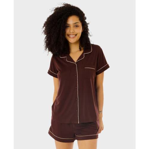 Women's Knit Short Sleeve Shirt & Short PJ Set
