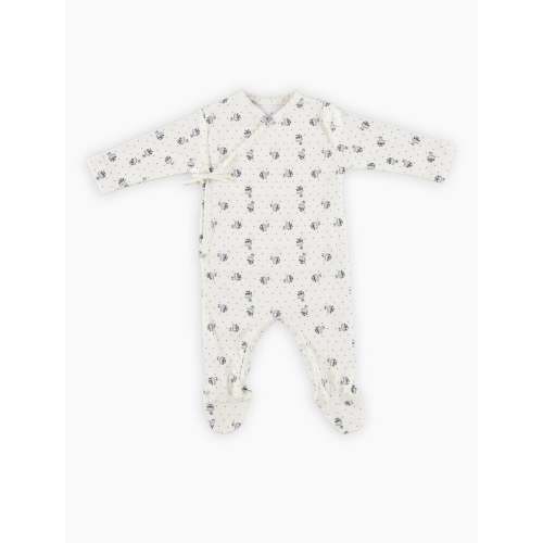 Estella Wrap Cotton Overall in Heart Blooms