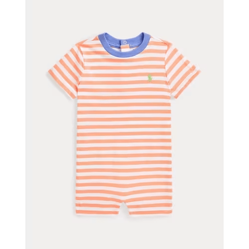 Striped Cotton Jersey Shortall, 9M