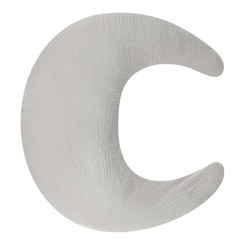 SWESEN Nursing Pillow Cover, Soft Removable Cover for Breastfeeding Pillows, Pillow Slipcover for Baby Boys and Girls, Comfortable & Breathable, Smoky Gray, Washable (Only Cover)