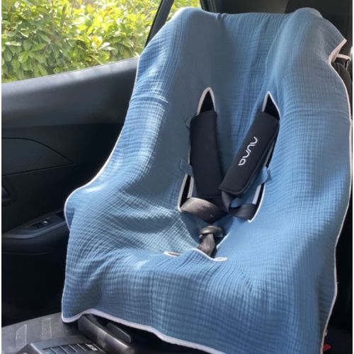 100% Muslin Cotton Baby Car Seat Cover - Reversible Stroller Blanket -Easy Remove Wash car seat liner muslin cotton - Baby Stroller Cover