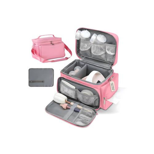 Breast Pump Bag Fit for Spectra S1 and S2, Wearable Breast Pump Bags with Milk Pack, Pumping Bag with Waterproof Mat for Pump Pink