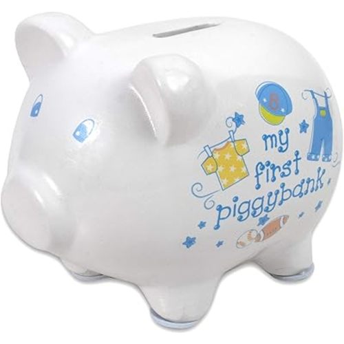 Baby Essentials My First Piggy Bank, Baby's First Piggy Banks for Boys and Girls (Blue)