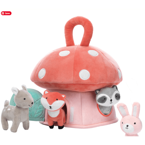 Plush Mushroom Playhouse Interactive Toy with Animals