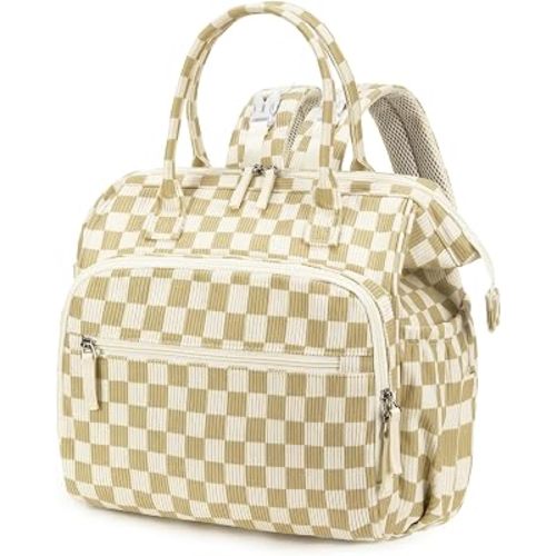 LORADI Large Diaper Bag Tote Backpack (Checkered, Large-20L)