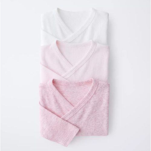 THREE-PACK OF RIBBED KIMONO NECK BODYSUITS - Pink | ZARA United States
