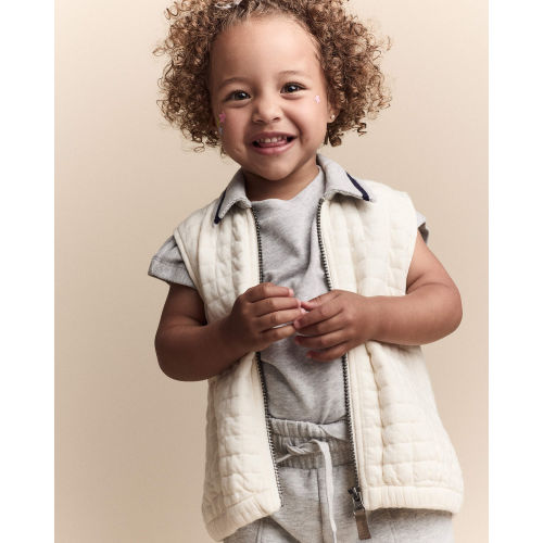 Toddler Quilted Zip-Up Collard Vest - Cream - Otter Avenue | Carter's 3T
