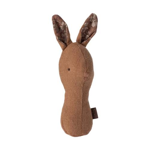 bunny rattle in chocolate