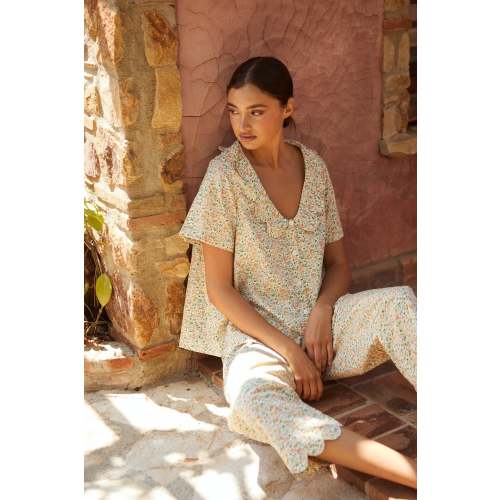 Penelope Pajama Set - Pants - Floret Green – Piyama USD