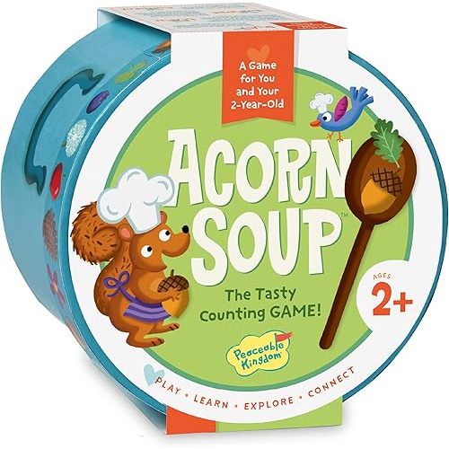 Peaceable Kingdom Acorn Soup Game - Educational Games for Toddlers, Includes Instructions and Parent Guide - 2 Year Old and Up