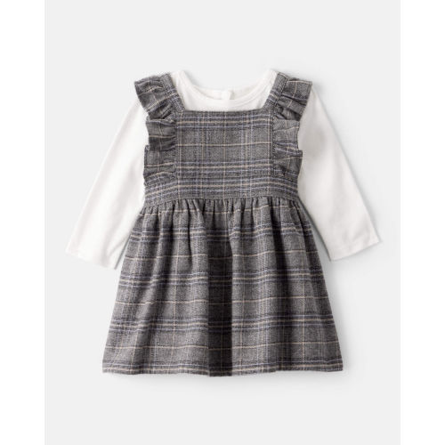 Plaid Long-Sleeve Dress Set, 9 months