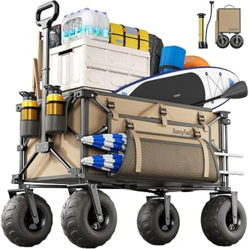 SUNNYFEEL Beach Wagon with Big Wheels for Sand - 300L Large Capacity